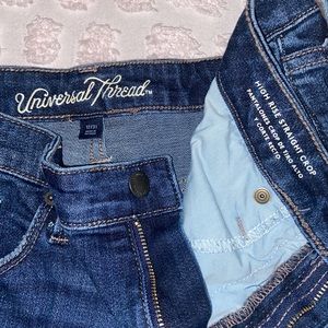 High Rise Straight Crop Jeans